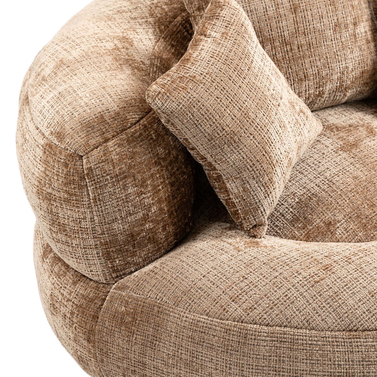 SITZSACK mit Armlehnen 108 x 108 x 52 cm Chenille Coffee - Braun, Kunststoff (108/52/108cm) - Beauniv