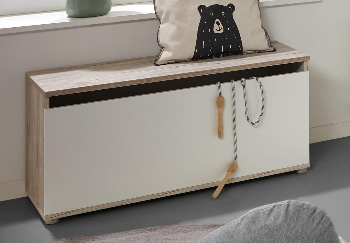 Thumbnail - arthur berndt Spielzeugkiste, Weiß, Eiche, Holzwerkstoff, 90x40 cm, Blauer Engel, Hergestellt in Deutschland, Spielzeug,...