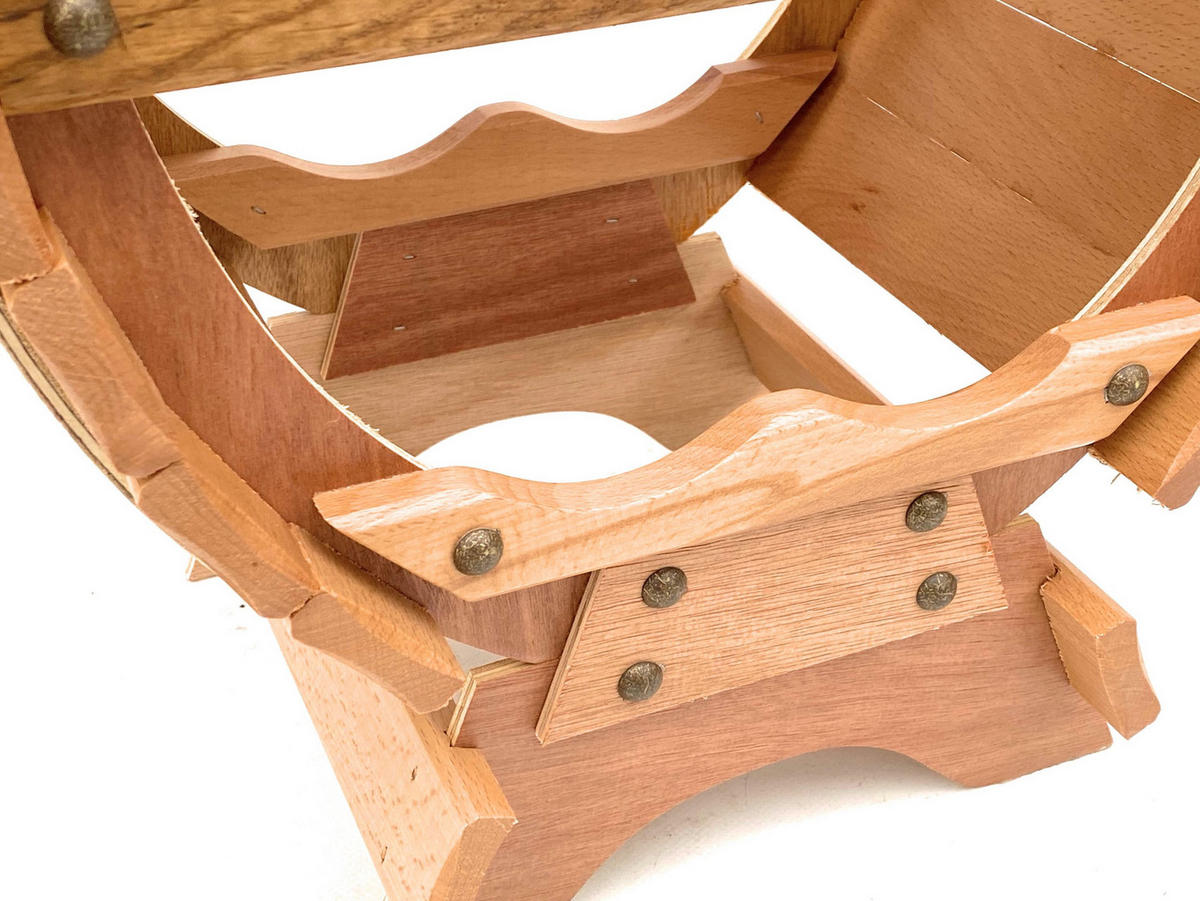 WEINREGAL Holz Stehend Weinfass 6 Flaschen Natur - Braun, Holz (35/55/24cm) - DanDiBo