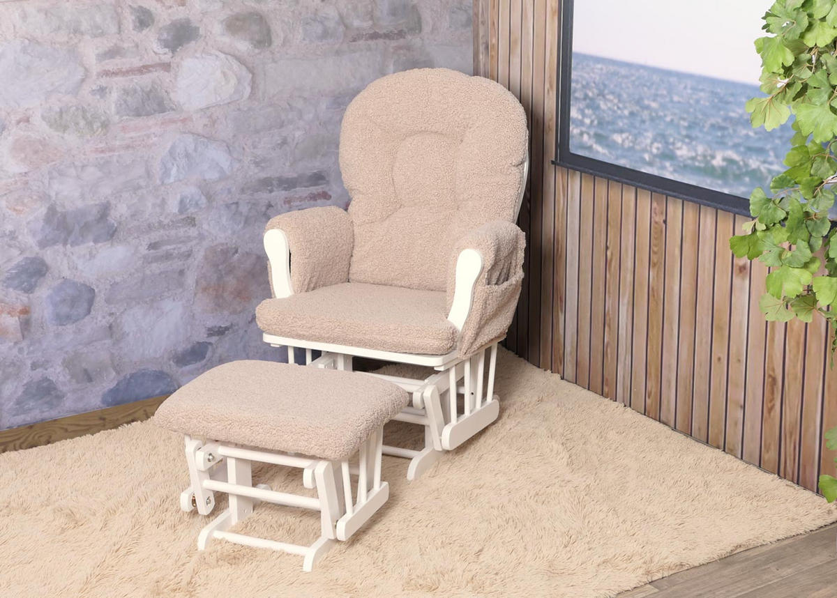 RELAXSESSEL Braun, Weiß - Braun/Weiß, Textil (74/105/72cm) - MCW