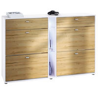 SCHUHSCHRANK Today Fronten in Eiche Natur - Eichefarben, Holzwerkstoff (155.5/95/28cm) - Vladon
