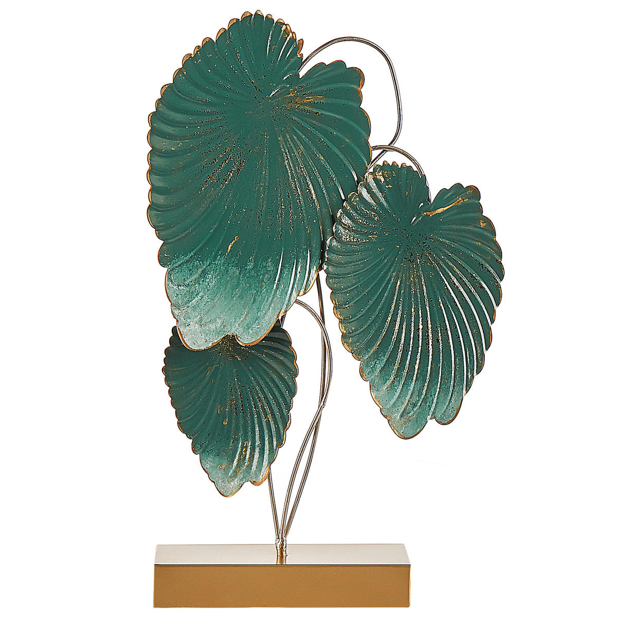 DEKOFIGUR Blau Sodium - Blau/Goldfarben, Metall (26/44/8cm) - Beliani