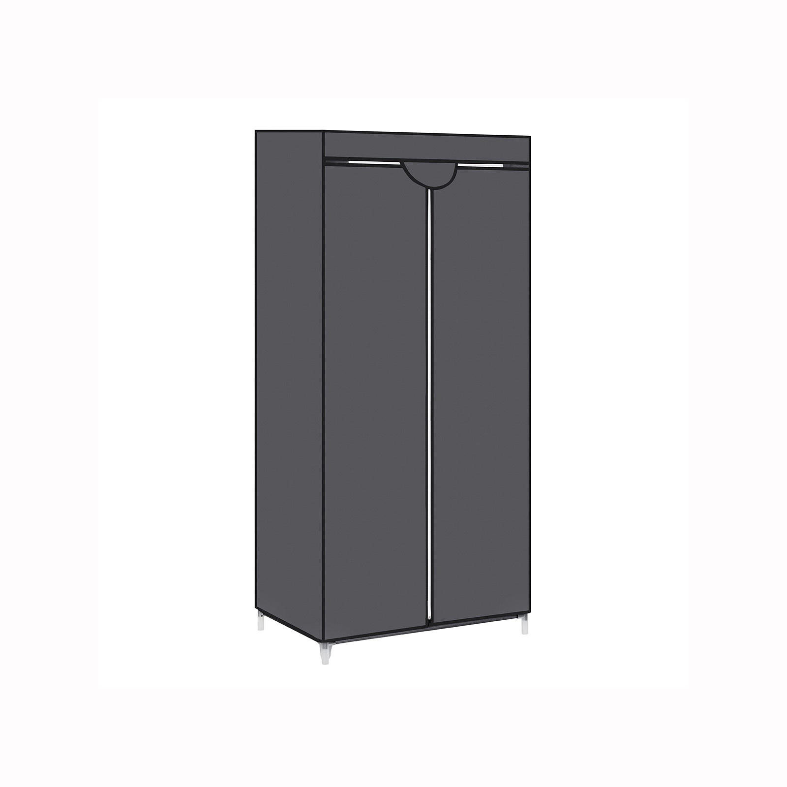STOFFSCHRANK KLEIDERSCHRANK - Grau, Textil (45/75cm) - Hansiro