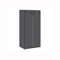 STOFFSCHRANK KLEIDERSCHRANK - Grau, Textil (45/75cm) - Hansiro