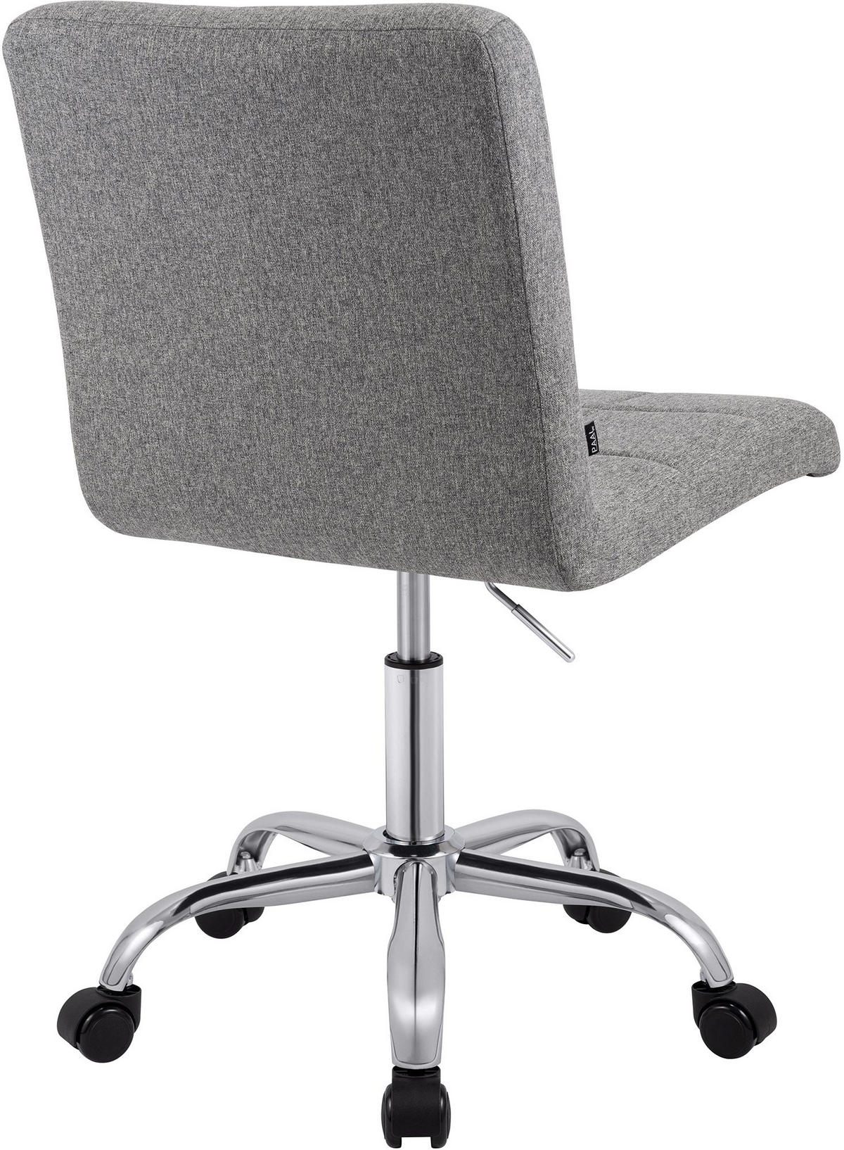 DREHSTUHL Stoff Grau - Chromfarben/Grau, Textil/Metall (47/93/56cm) - CLP