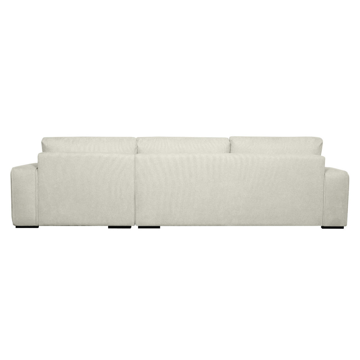 ECKSOFA Webstoff Sand - Beige/Schwarz, Holz/Textil (305/105cm) - Furnhouse