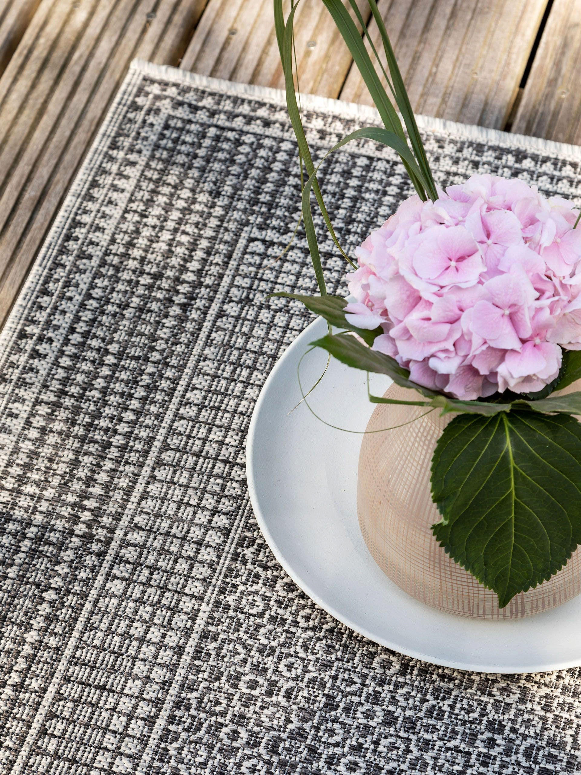 Thumbnail - benuta Nest Outdoorteppich, Anthrazit, Textil, Beton Optik, Rechteckig, 120x170 cm, Oeko-Tex® Standard 100, wasserabweis...