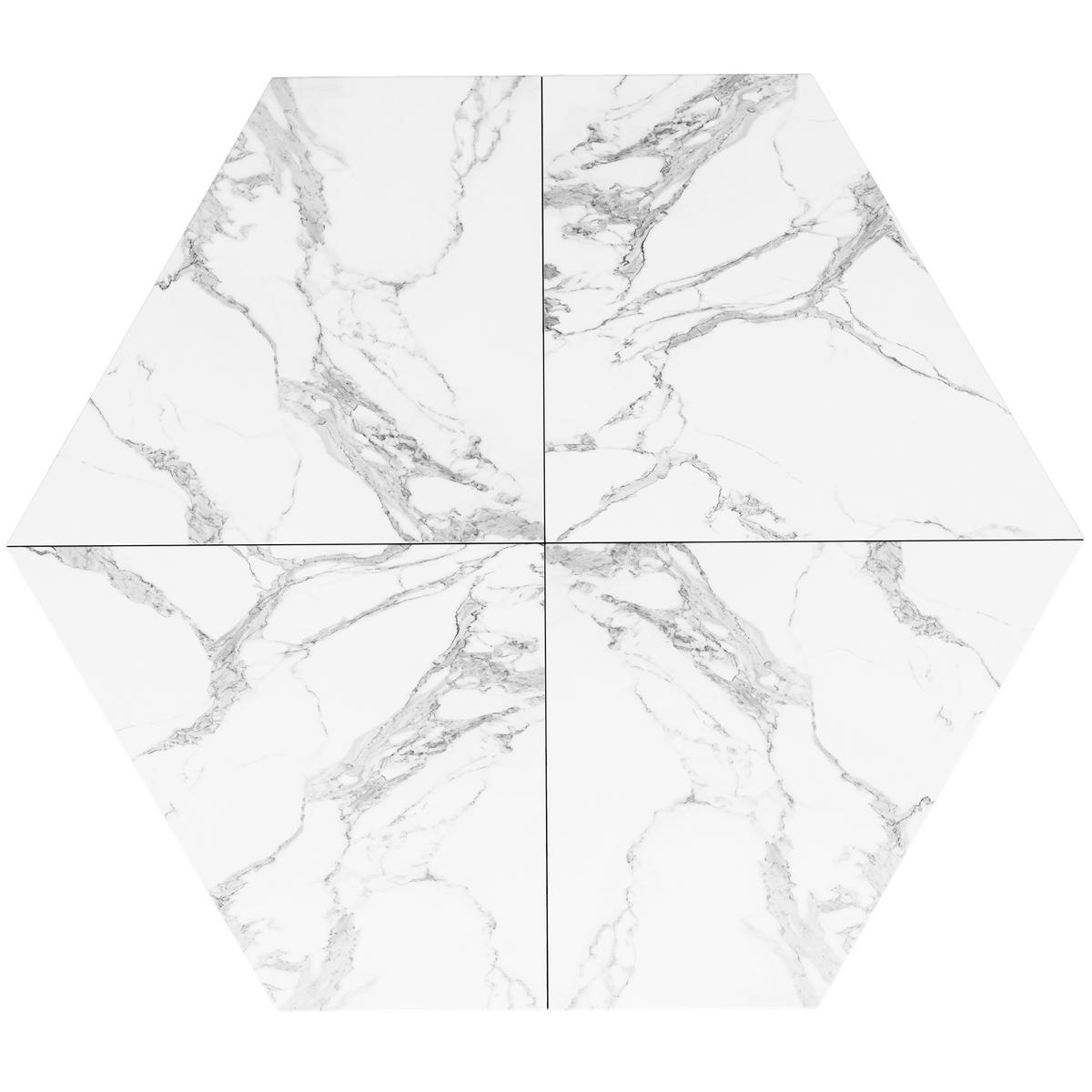 ESSTISCH 110,2/95,4/75,5 cm Gold mit Marmoroptik aus MDF und Metall - Goldfarben, Holzwerkstoff (110.2/95.4/75.5cm) - OKWISH