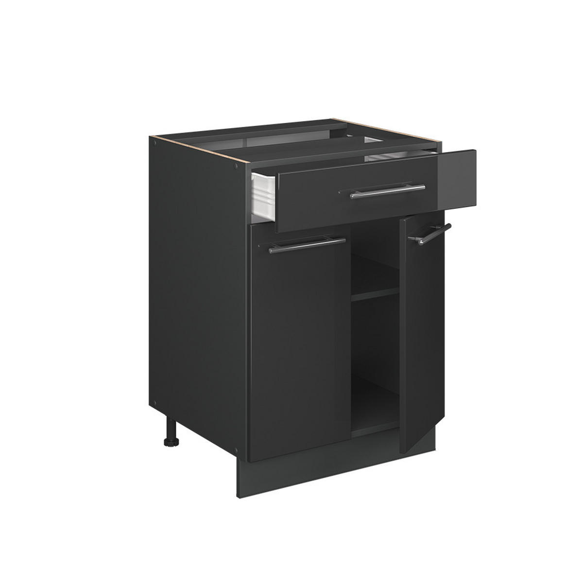 SPODNÍ SKŘÍŇKA KUCHYŇSKÉ LINKY Fame-Line Antracitový vysoký lesk - antracitová/vysoce lesklá černá, kompozitní dřevo (60/82/60cm) - Vicco