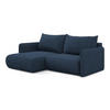 ECKSOFA mit Schlaffunktion Chenille Stoff Blau - Blau/Schwarz, Kunststoff/Textil (148/207cm) - Makamii