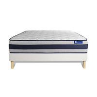 BETT Actilatex ergo Latex und Memory-Schaum 200 x 200 cm h3 - Kit Bettgestell Weiß - Beige/Weiß, Karton/Holz (200/200cm) - ACTISOM