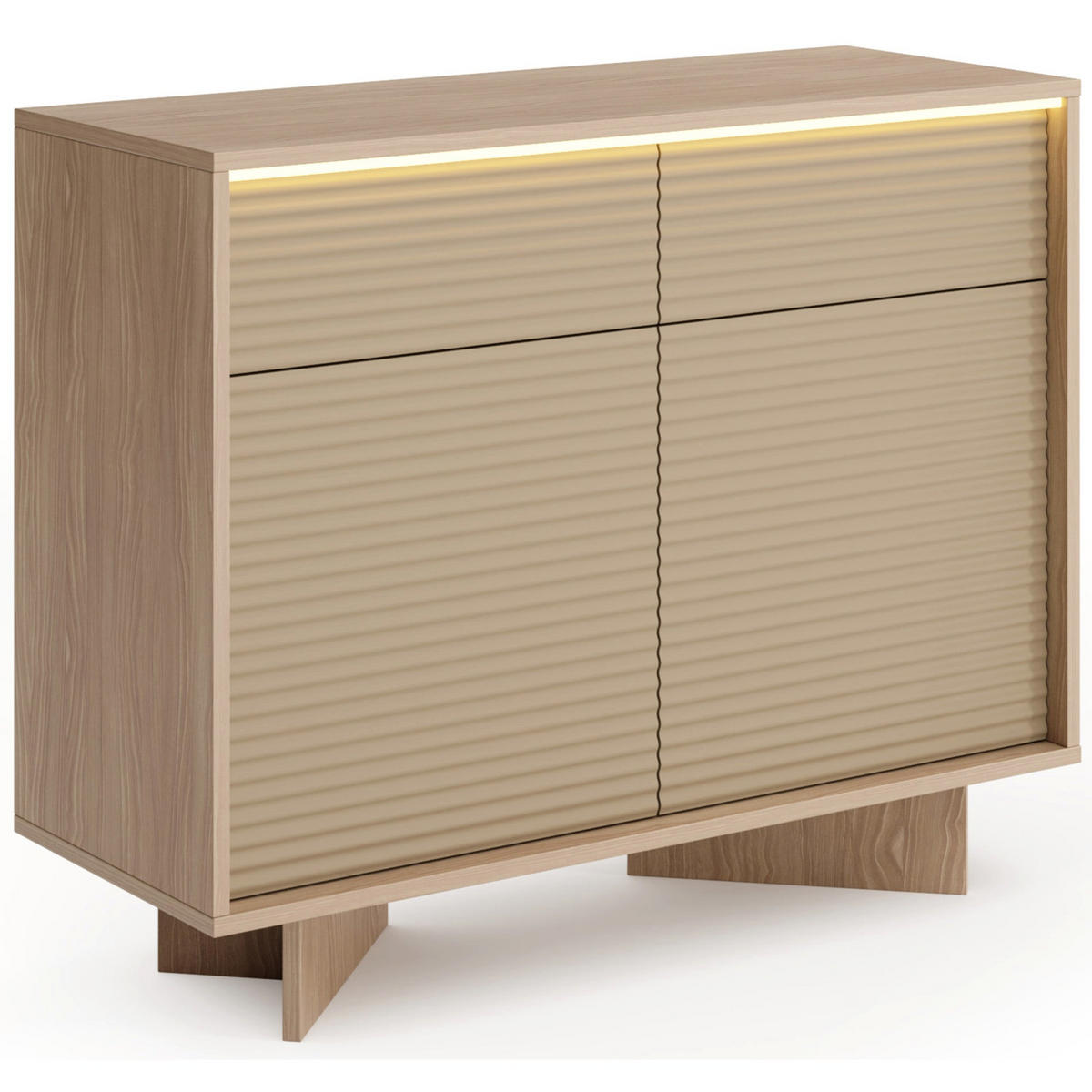 KOMODA Semi, 103 cm - kapučínová/béžová, kompozitní dřevo (103.9/84.4/40cm) - Selsey