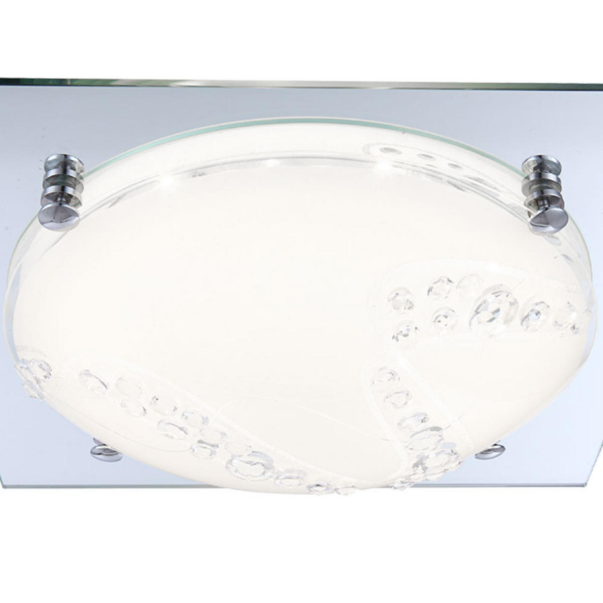 LED DECKENLEUCHTE Silber Kristalloptik - Silberfarben, Glas (31.5/31.5/8.5cm) - Globo Lighting