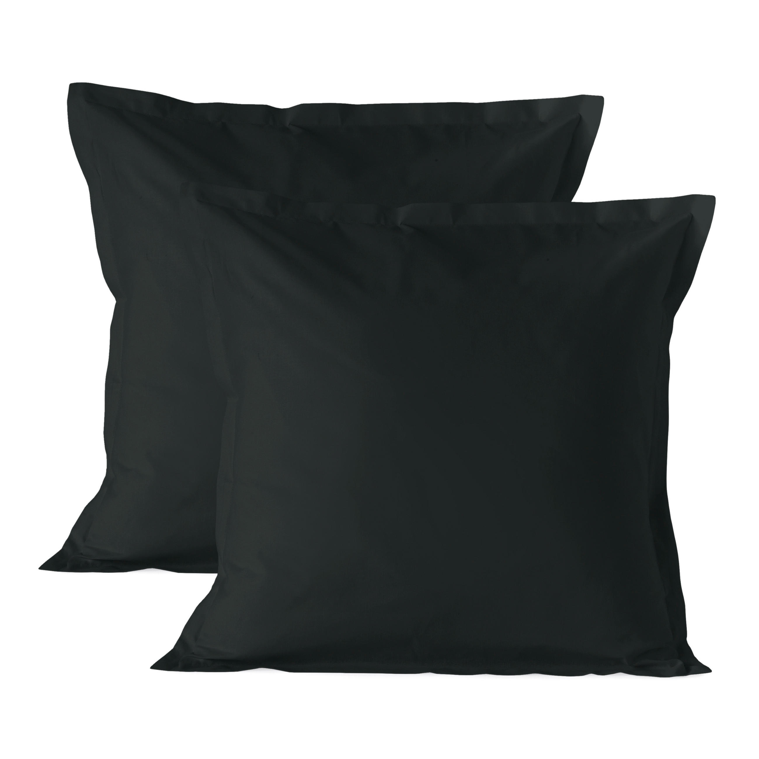 KISSENBEZUG basic 60x60 cm (x2) schwarz - Schwarz, Textil (60/60cm) - Happy Friday