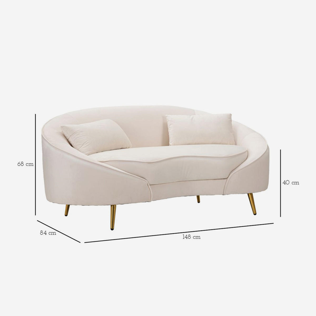 2-SITZER Sofa gepolstert Oslo - Weiß - Weiß, Holz/Kunststoff (148/68/84cm) - Pasmara
