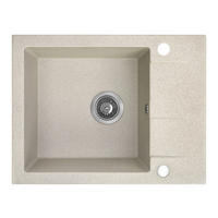 EINBAUSPÜLE Shire Beige, Einzelbecken, 44/56/18,5 cm - Beige, Stein (44/18.5/56cm) - bad land