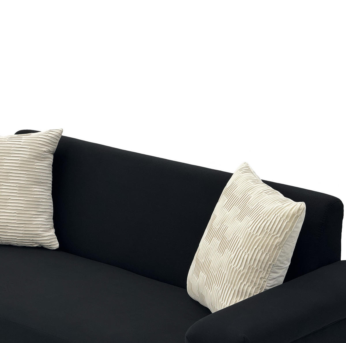2-SITZER 172/72/82 cm Schwarz aus Sperrholz und Massivholz mit Metallfüßen - Schwarz, Textil (73.5/81.5/172cm) - OKMYHOME