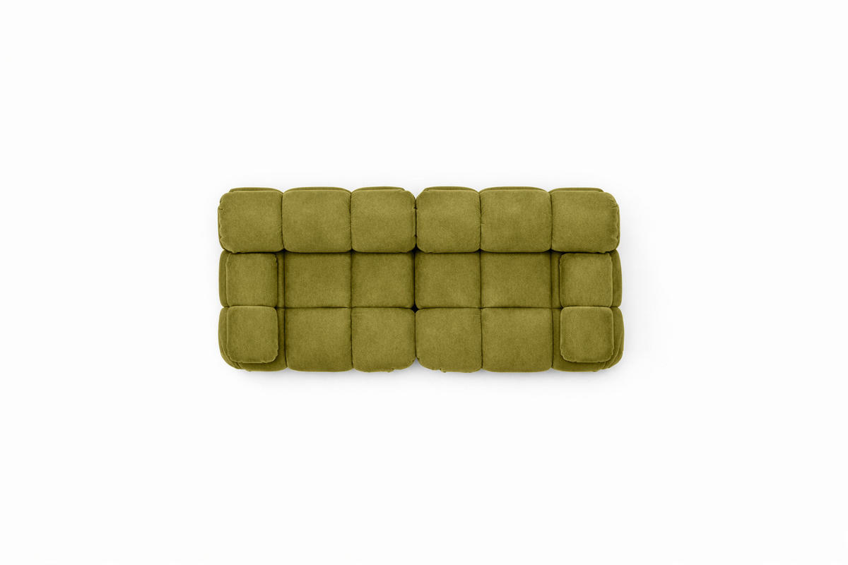 COUCH, 2-Sitzer Modular, Veloursstoff Salvador, Olive, Selia - Olivgrün, Holz (190/70/95cm) - Kaiser Möbel
