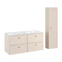 BADMÖBEL 120.4cm Sanae 2er-Set Sandbeige - Beige, Holzwerkstoff (120.4/57/46cm) - Petits-meubles