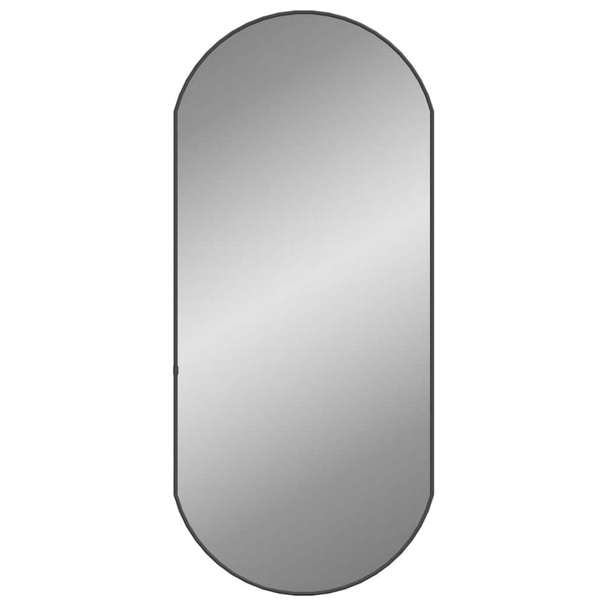 WANDSPIEGEL Schwarz 90x40 cm Oval - Schwarz, Glas (40/90/1cm) - furnicato