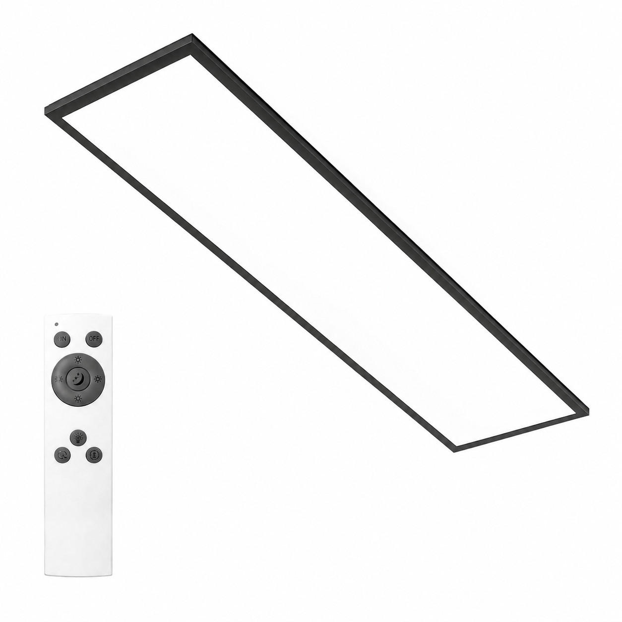 LED DECKENLEUCHTE Oryvnal 120/30/5 cm - Schwarz, Kunststoff/Metall (120/30/5cm) - ZMH