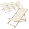 LIEGESTUHL 5er Set Beige - Beige, Holz (57.5/83/100cm) - ECD-Germany