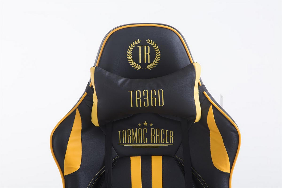 GAMINGSTUHL Limitless-2, Kunstleder mit Fußablage Schwarz/Gelb - Gelb, Textil/Metall (70/135/58cm) - TPFLiving