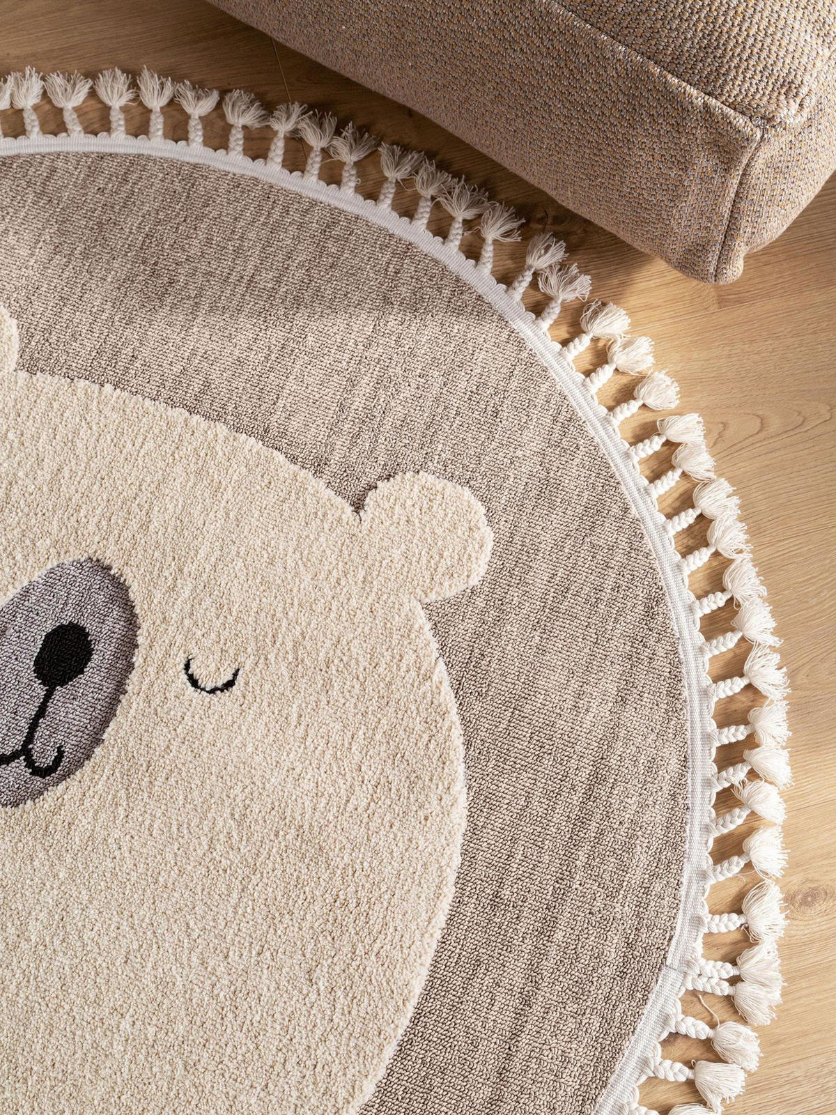 KINDERTEPPICH Momo Beige ø 120 cm rund - Beige, Naturmaterialien/Textil (120/1cm) - KUNSTLOFT