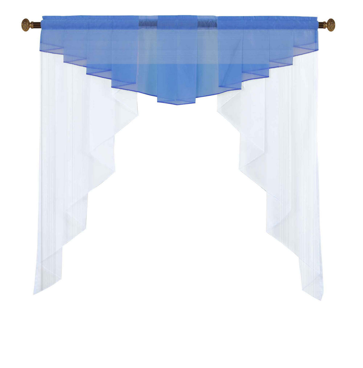 SCHEIBENGARDINE MEIßEN 100x100 cm Blau - Blau, Textil (100/100cm) - Gardinenbox