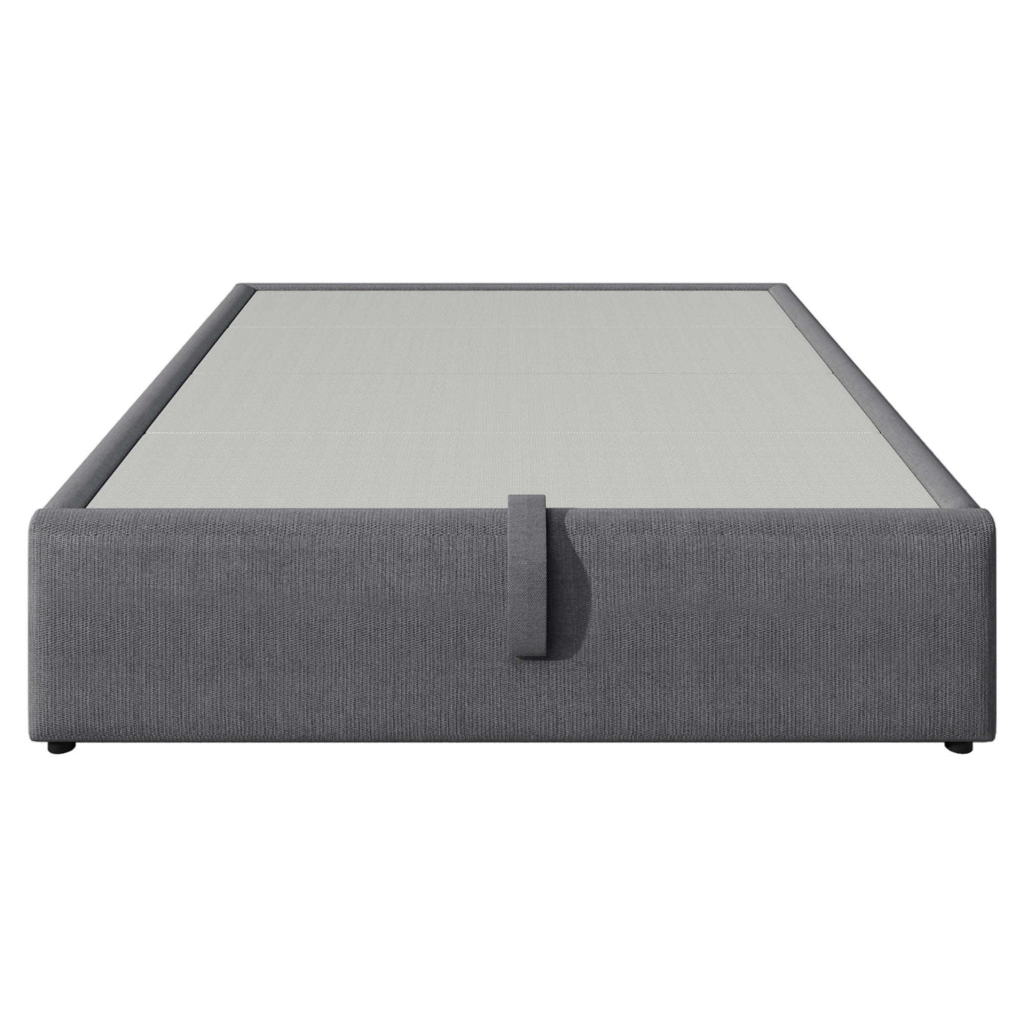 POLSTERBETT 160/200 cm Doppelbett Stauraumbett ohne Kopfteil in Grau Baumwolle - Grau, Holz/Metall