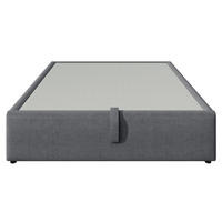 POLSTERBETT 160/200 cm Doppelbett Stauraumbett ohne Kopfteil in Grau Baumwolle - Grau, Holz/Metall