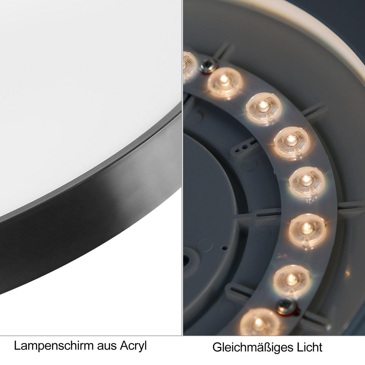 LED-DECKENLEUCHTE Thaddeus 21/21/3 cm - Schwarz, Kunststoff (21/21/3cm) - Nettlife