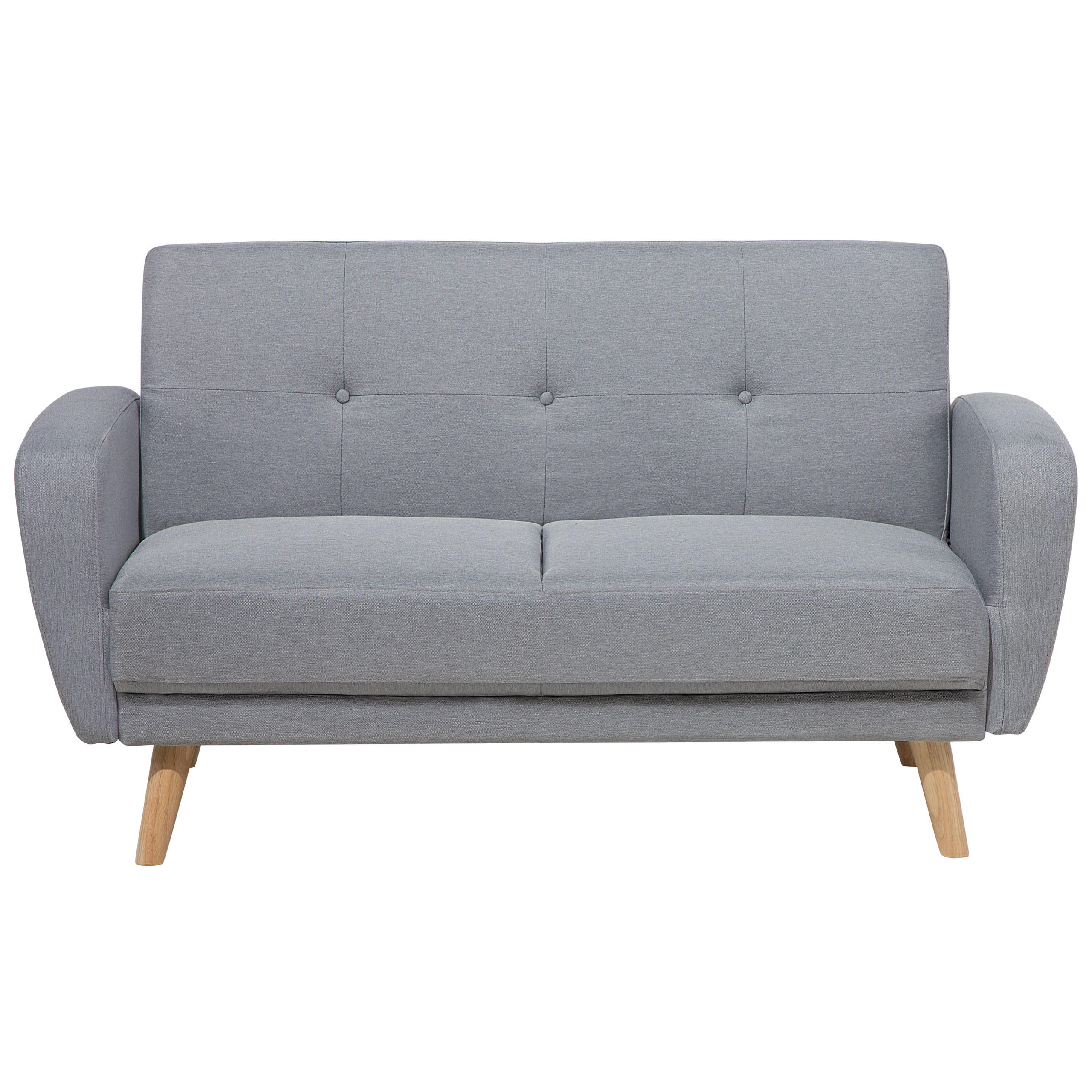 2-SITZER-SCHLAFSOFA Polyester Grau Florli - Hellgrau, Textil (155/82/85cm) - Beliani