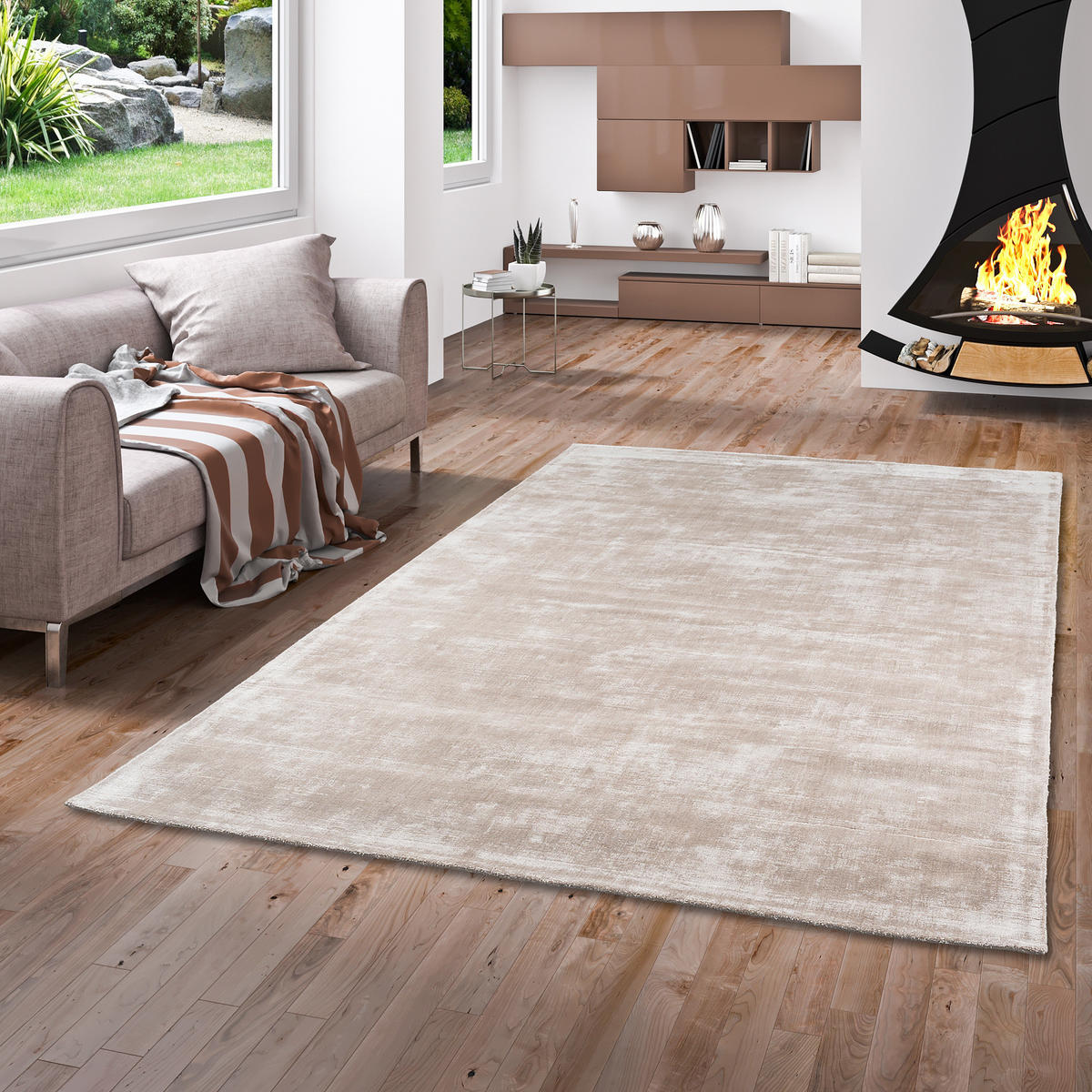 LUXUS DESIGNER TEPPICH ROMA - Beige, Textil (70/300cm) - Pergamon