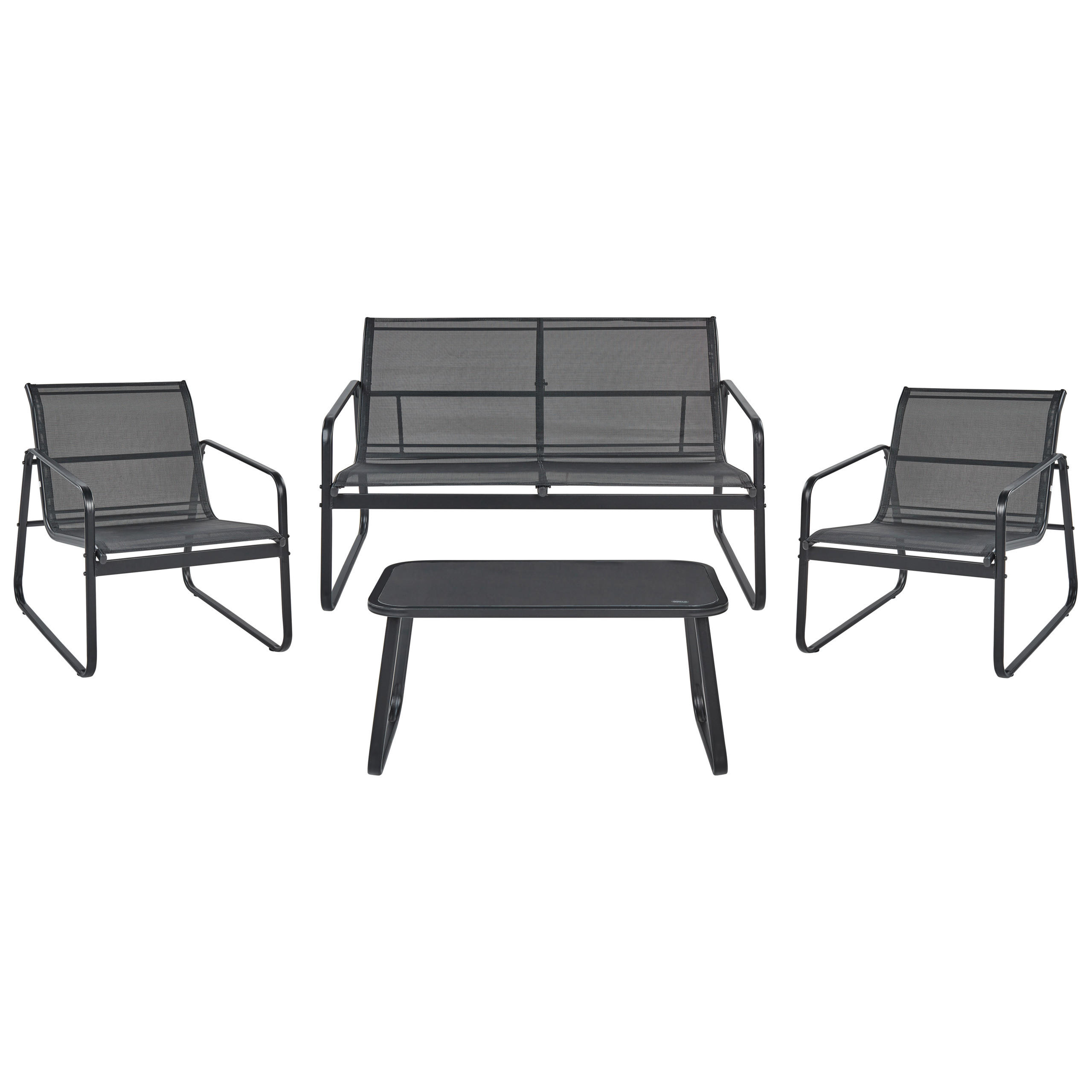 LOUNGE SET 4-Sitzer Metal Schwarz Barrea - Schwarz, Metall - Beliani