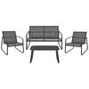 LOUNGE SET 4-Sitzer Metal Schwarz Barrea - Schwarz, Metall - Beliani