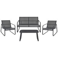 LOUNGE SET 4-Sitzer Metal Schwarz Barrea - Schwarz, Metall - Beliani