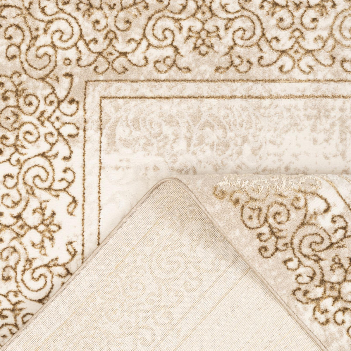 TEPPICH Kurzflor Orientalisch Wohnzimmer Beige Läufer 80x150 - Beige, Textil (80/150cm) - KADIMA DESIGN