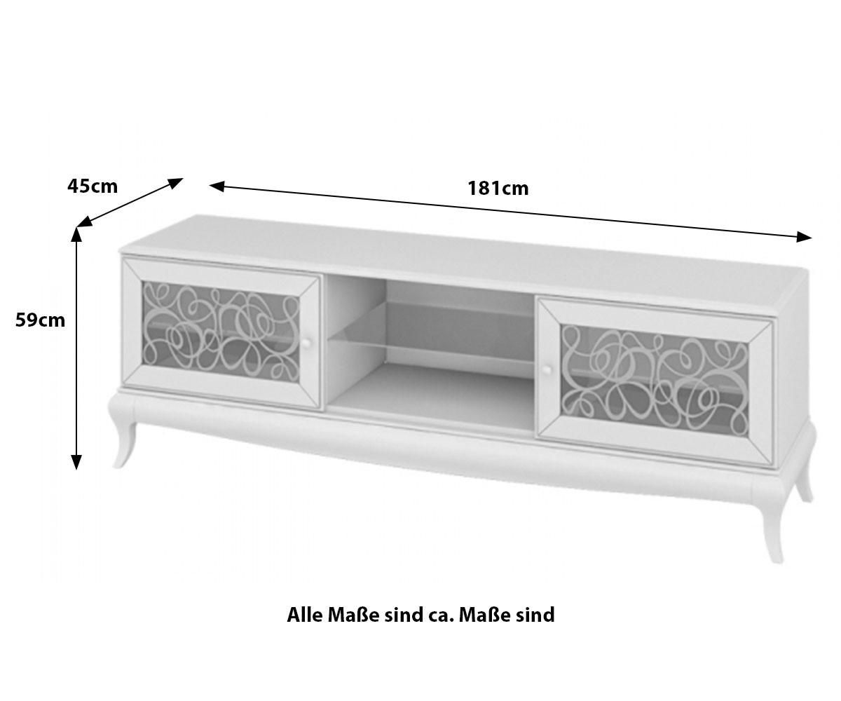 LOWBOARD Harmonie creme / gold 181 / 59 / 45cm - Goldfarben/Creme, Holz/Holzwerkstoff (181/59/45cm) - Feldmann-Wohnen