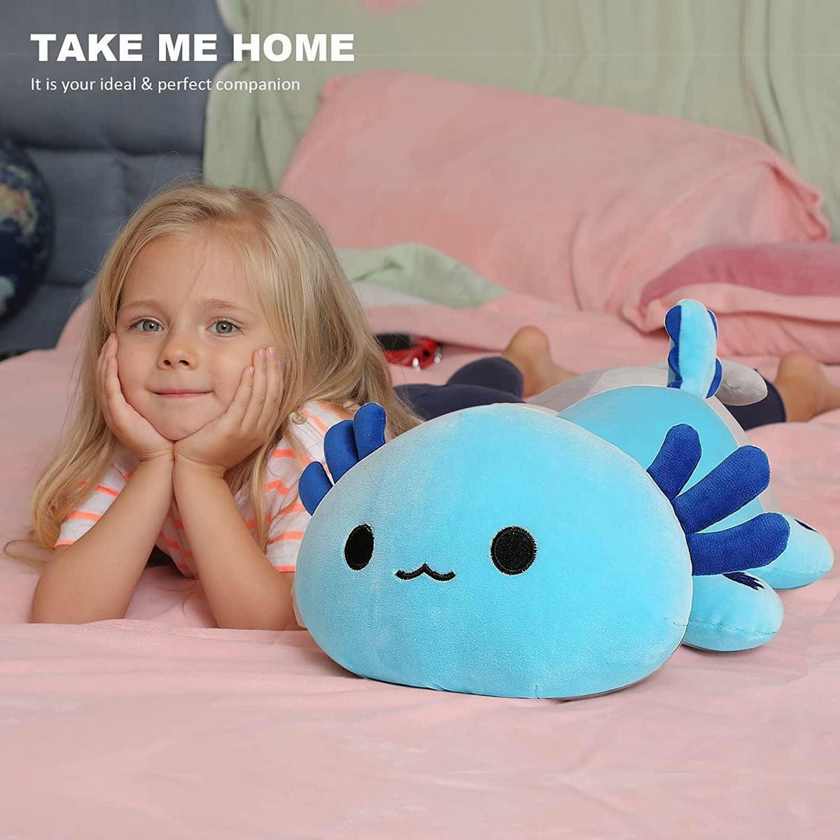 PLÜSCHTIER Axolotl 33 cm Blau - Blau, Textil (20/33cm)
