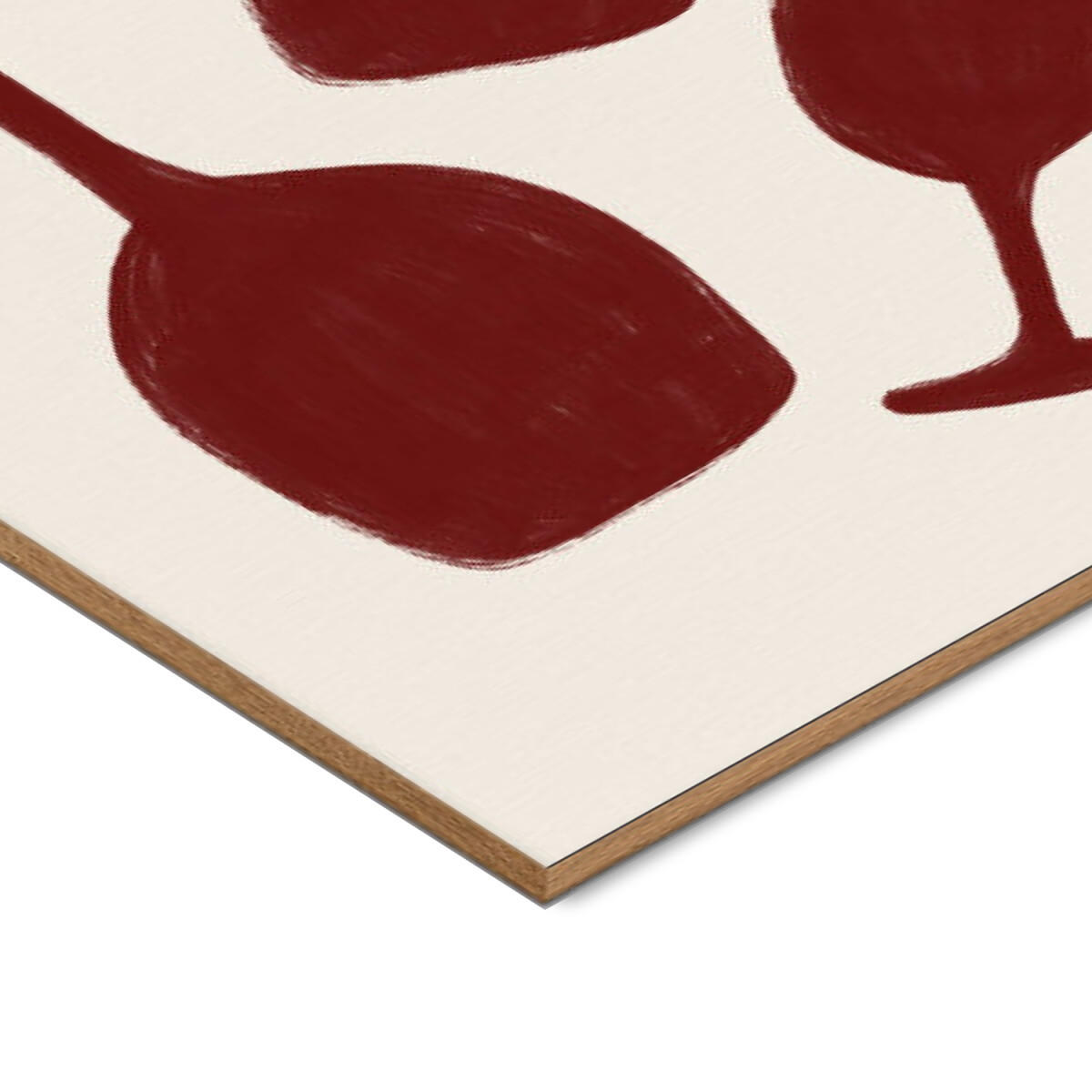 POSTER mit Rahmen Tara Royle - Abstract Wine Glasses - Eichefarben/Rot, Holz/Papier (70/100cm) - Poster&Frame