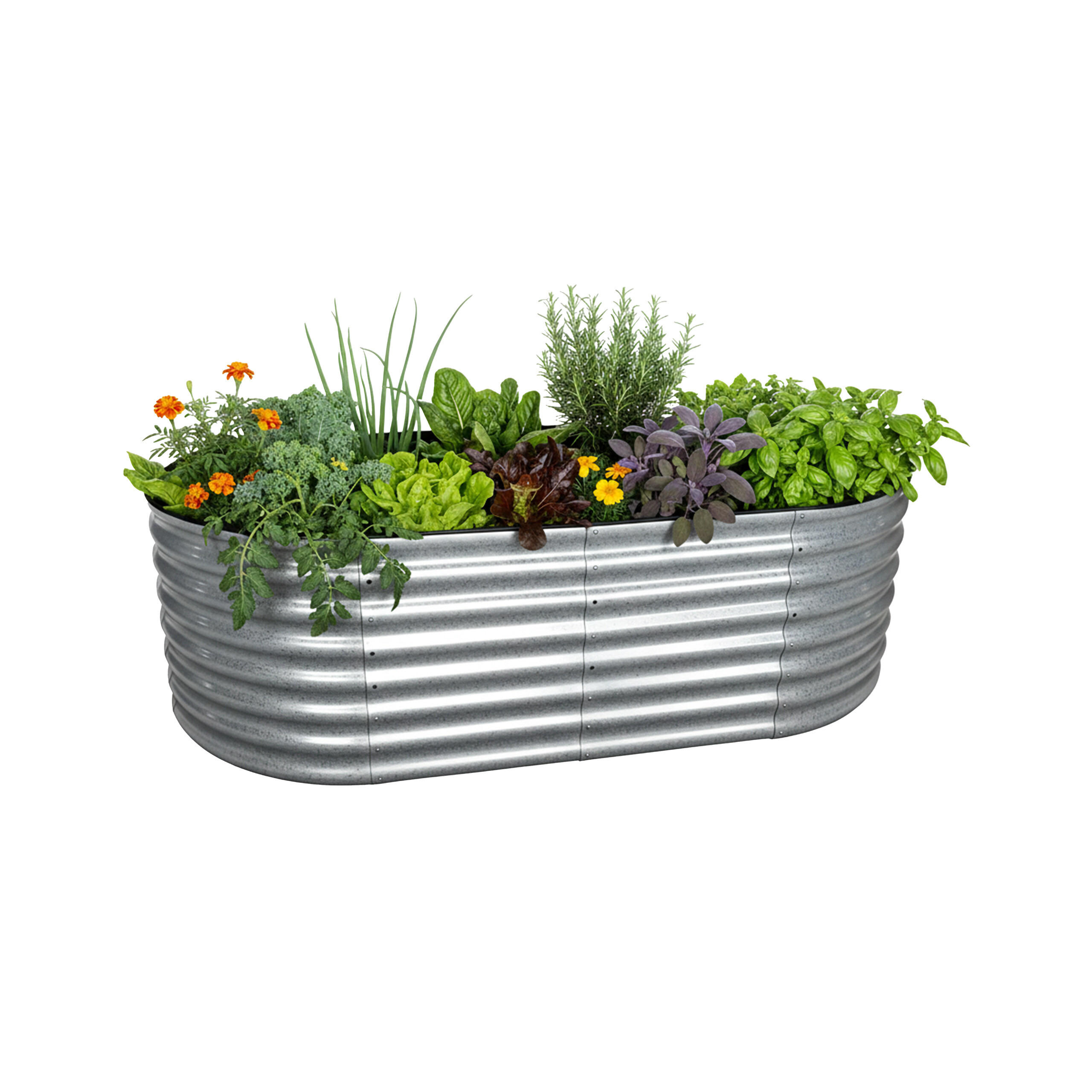 HOCHBEET - Silberfarben, Metall (200/60/100cm) - Relaxdays