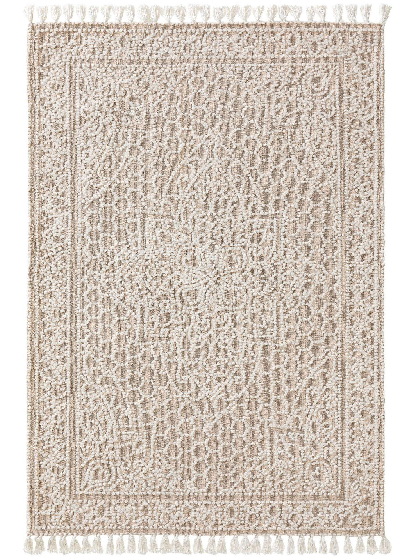 TEPPICH Teppich Elias Beige - Beige, Textil (120/1cm) - KUNSTLOFT