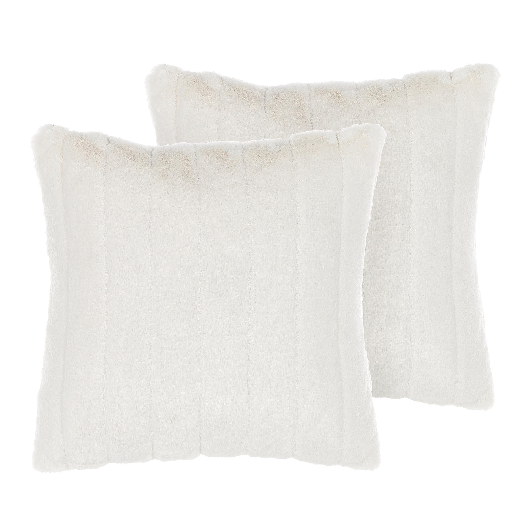 DEKOKISSEN 2er-Set Weiß 45/45 cm Pumila - Weiß, Textil (45/45cm) - Beliani