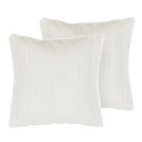 DEKOKISSEN 2er-Set Weiß 45/45 cm Pumila - Weiß, Textil (45/45cm) - Beliani