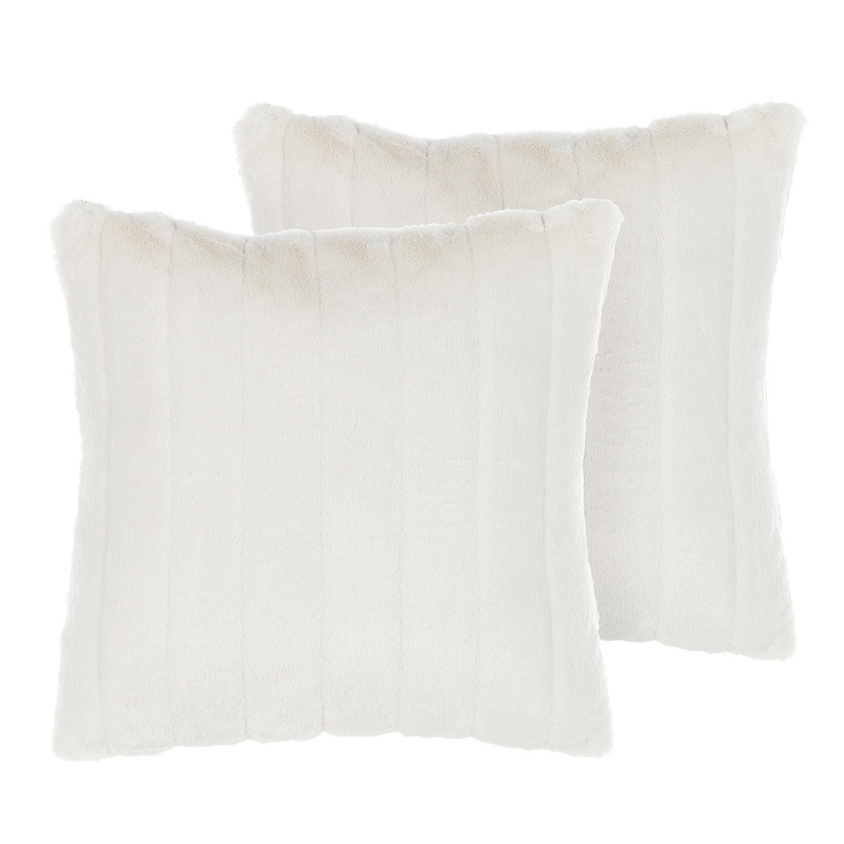 DEKOKISSEN 2er-Set Weiß 45/45 cm Pumila - Weiß, Textil (45/45cm) - Beliani
