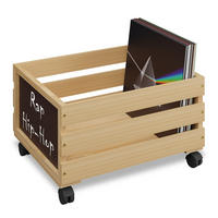 SCHALLPLATTEN-KISTE - Hellbraun, Holz/Holzwerkstoff (43/27/34cm) - Relaxdays