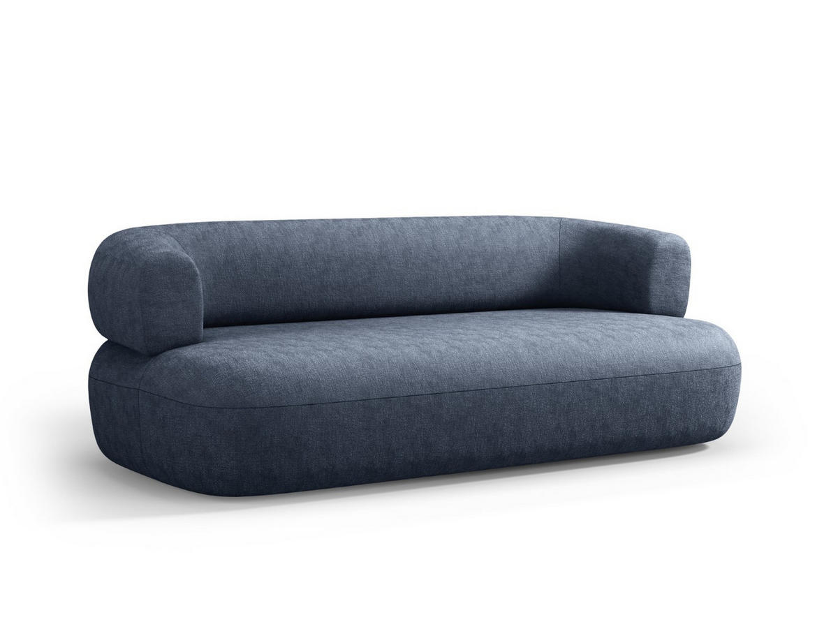 SOFA Jenny aus Chenille-Stoff dunkelblau 3 Sitzplätze - Dunkelblau, Textil (90/73/178cm) - Micadoni