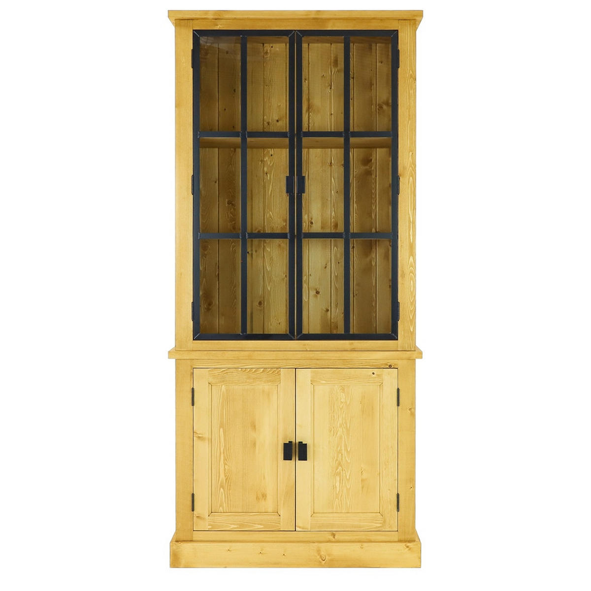VITRINE aus Massivholz Industrial - Honig, Holz (100/223/45cm) - Seart