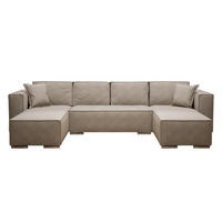 WOHNLANDSCHAFT Vinoria Beige 327/180/82 cm mit Schlaffunktion - Chromfarben/Beige, Textil/Metall (327/82/180cm) - AX Living